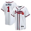 Seanshop A.Braves #1 Ozzie Albies Player White Alternate Stitched Jerseys