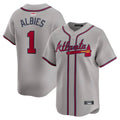 Seanshop A.Braves #1 Ozzie Albies Player Gray Vapor Premier City Connect Premium Stitched Jerseys