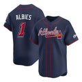 Seanshop A.Braves #1 Ozzie Albies Player Navy Limited 2025 Speedway Classic Alternate Stitched Jerseys