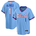 Seanshop A.Braves #1 Ozzie Albies Player Powder Blue 2026 City Connect T shirt Stitched Jerseys