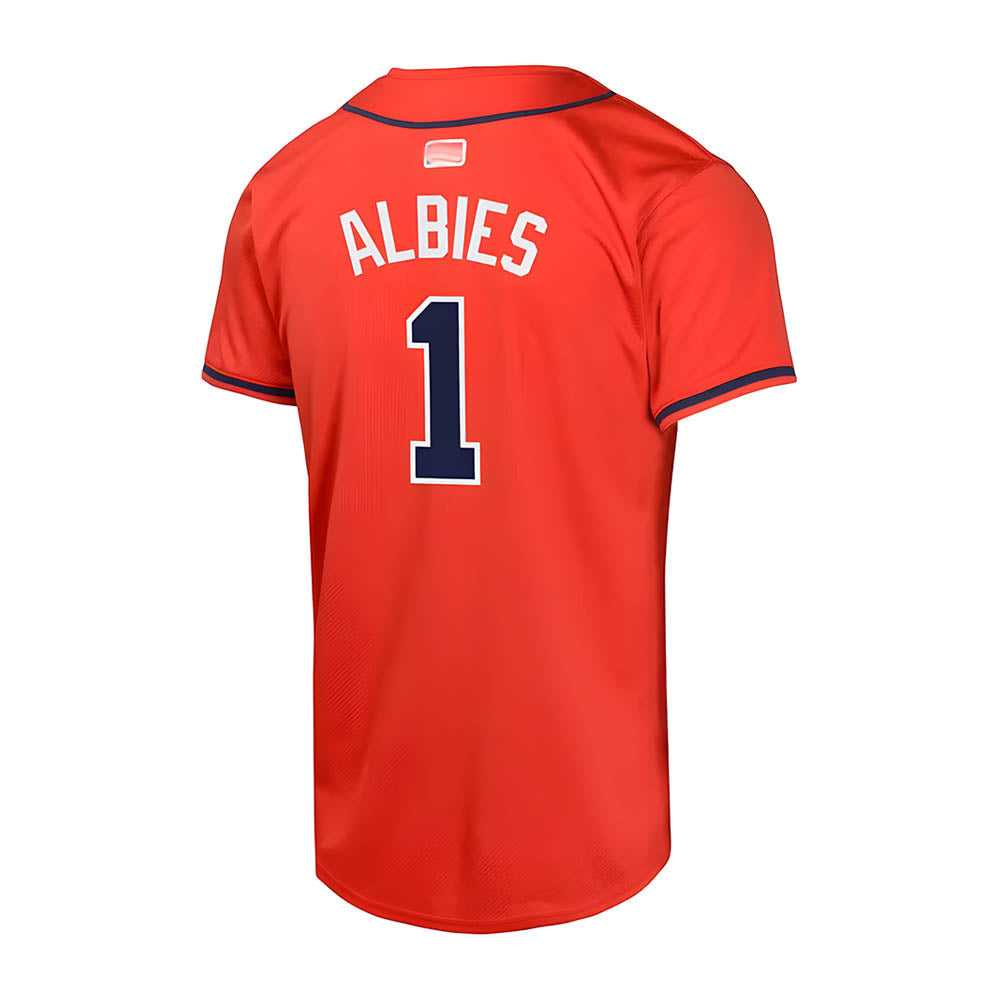 Seanshop A.Braves #1 Ozzie Albies Player Red Limited Stitched Jerseys