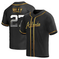 Seanshop A.Braves #27 Austin Riley Player Black&Gold Replica en Alternate Stitched Jerseys