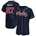 Seanshop A.Braves #27 Austin Riley Player Navy Authentic Alternate Stitched Jerseys