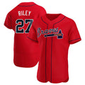 Seanshop A.Braves #27 Austin Riley Player Red Authentic Alternate Stitched Jerseys