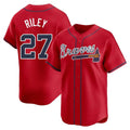 Seanshop A.Braves #27 Austin Riley Player Red Limited Alternate Stitched Jerseys