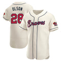 Seanshop A.Braves #28 Matt Olson Player Cream Authentic Alternate Stitched Jerseys