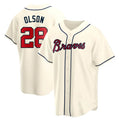 Seanshop A.Braves #28 Matt Olson Player Cream Replica Alternate Stitched Jerseys