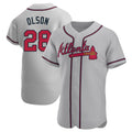 Seanshop A.Braves #28 Matt Olson Player Gray Authentic Road Stitched Jerseys
