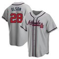 Seanshop A.Braves #28 Matt Olson Player Gray Replica Road Stitched Jerseys