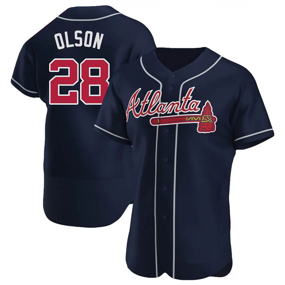 Seanshop A.Braves #28 Matt Olson Player Navy Authentic Alternate Stitched Jerseys