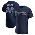 Seanshop A.Braves #28 Matt Olson Player Navy Authentic Alternate Team Stitched Jerseys