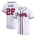 Seanshop A.Braves #28 Matt Olson Player White Elite Home Stitched Jerseys