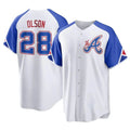 Seanshop A.Braves #28 Matt Olson Player White Replica City Connect Stitched Jerseys