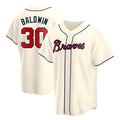 Seanshop A.Braves #30 Drake Baldwin player Cream Replica Alternate Stitched Jerseys