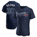 Seanshop A.Braves #30 Drake Baldwin player Navy Authentic Alternate Team Stitched Jerseys
