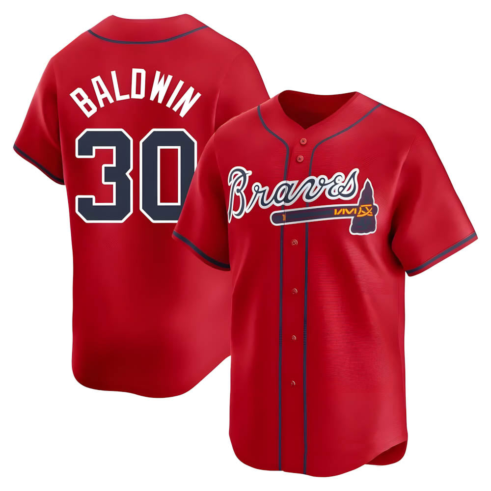 Seanshop A.Braves #30 Drake Baldwin player Red Limited Alternate Stitched Jerseys