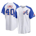 Seanshop A.Braves #40 Reynaldo Lopez player White Replica City Connect Stitched Jerseys