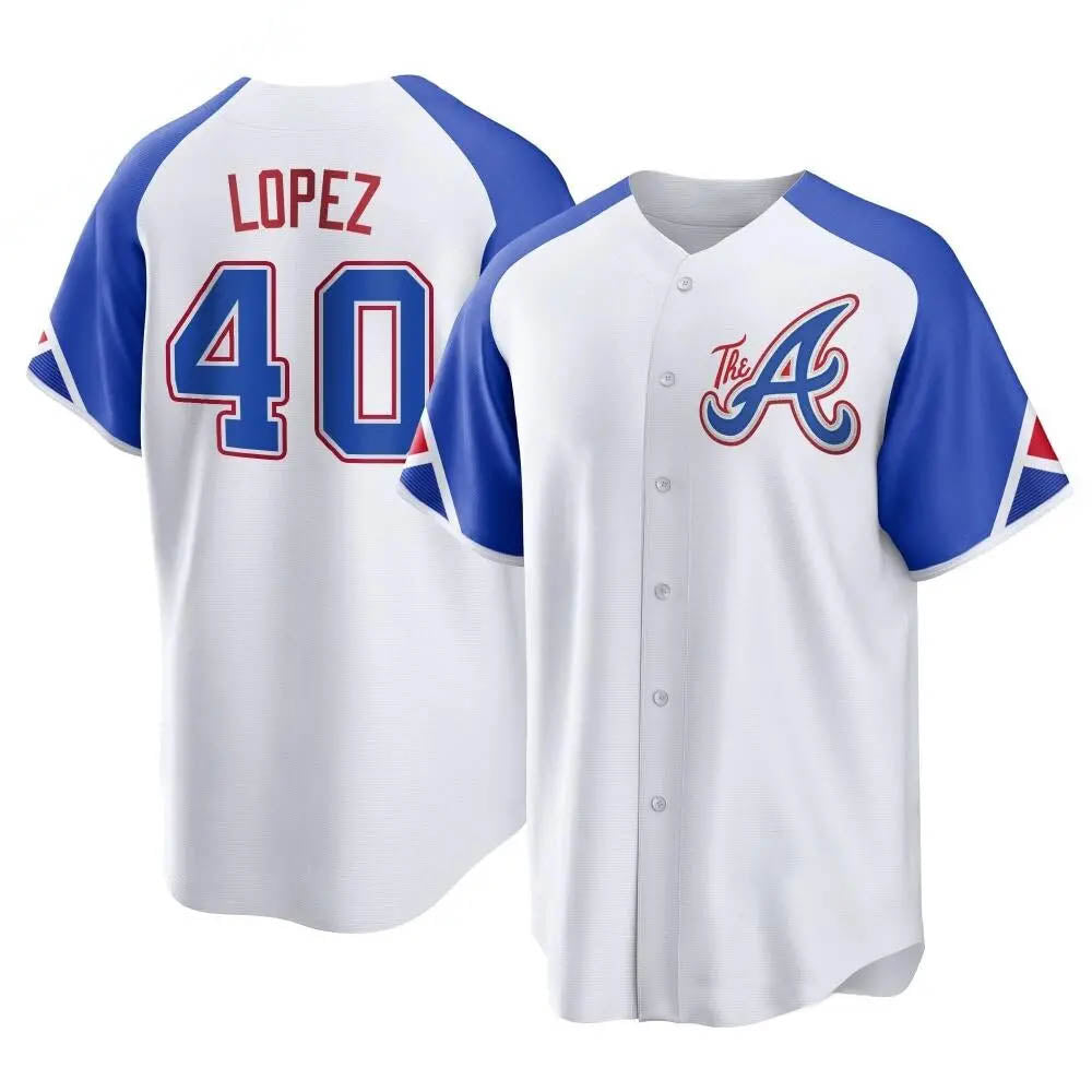 Seanshop A.Braves #40 Reynaldo Lopez player White Replica City Connect Stitched Jerseys