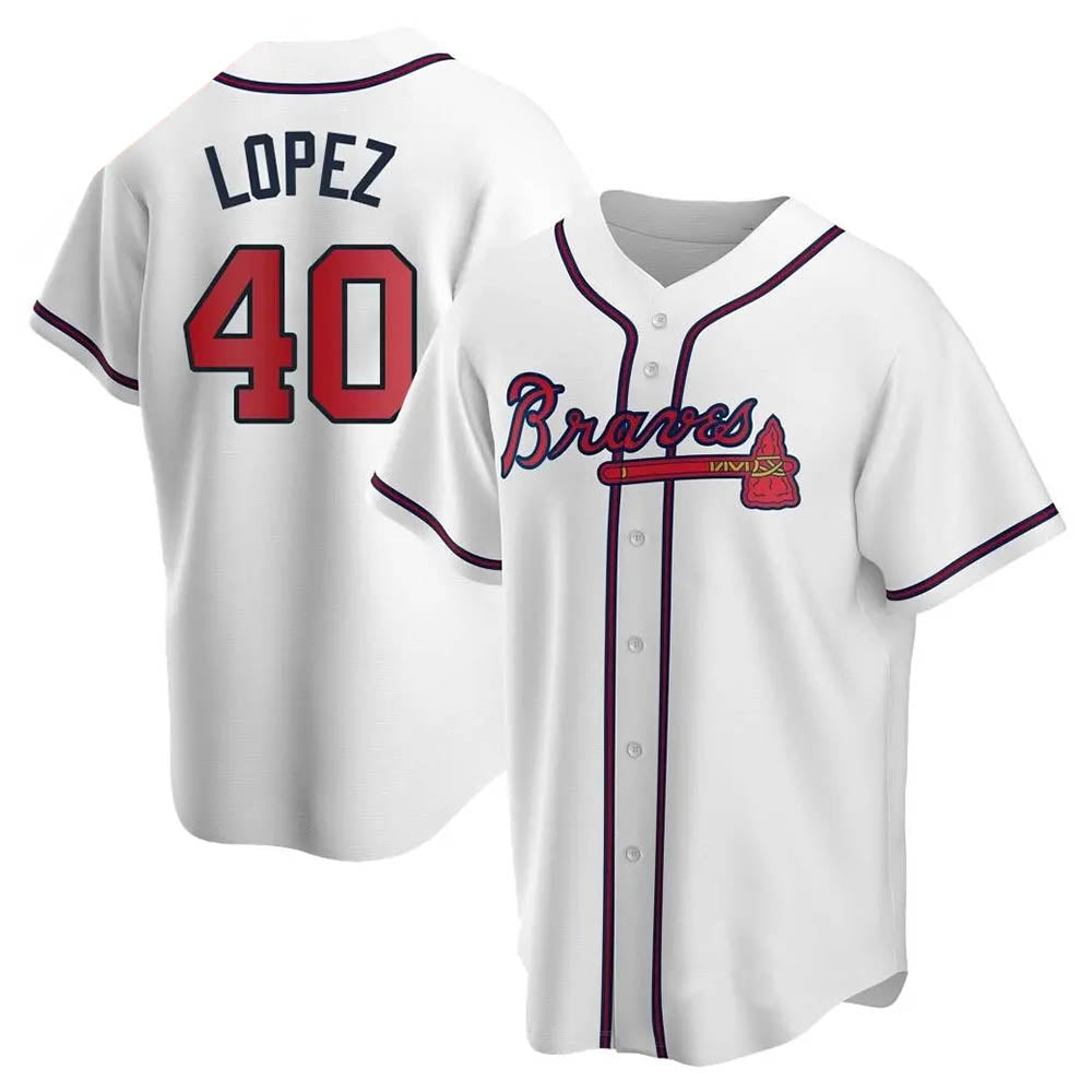 Seanshop A.Braves #40 Reynaldo Lopez player White Replica Home Stitched Jerseys