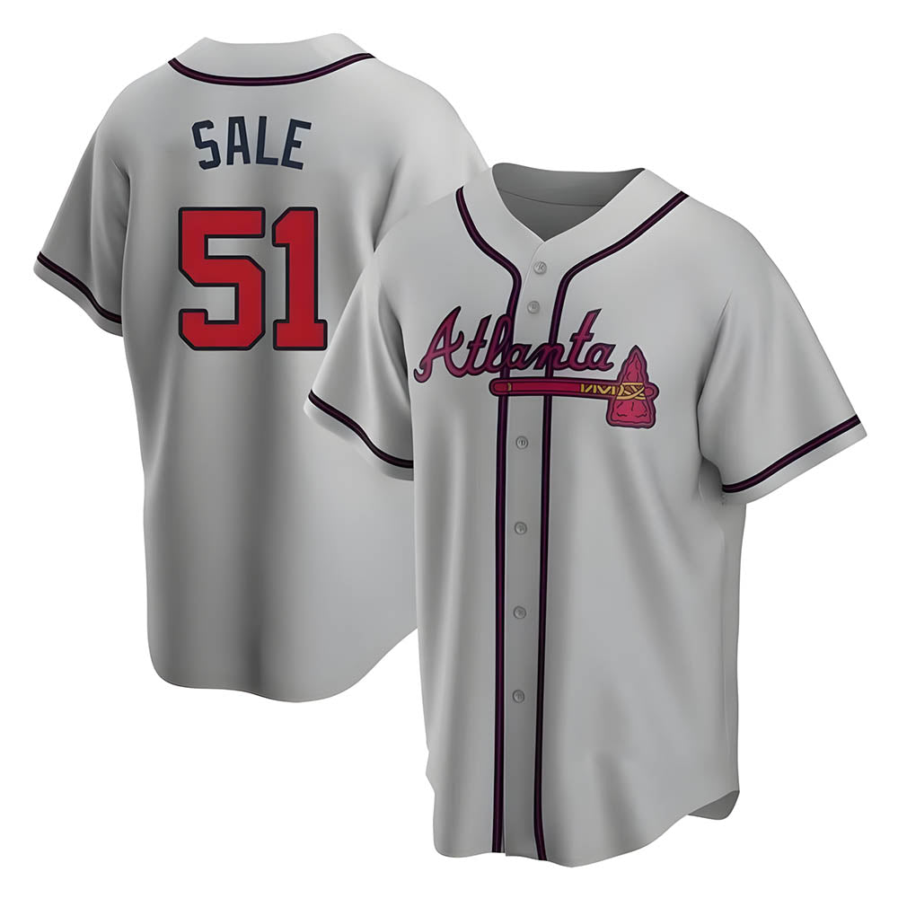 Seanshop A.Braves #51 Chris Sale Player Gray City Connect Stitched Jerseys