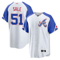 Seanshop A.Braves #51 Chris Sale Player White City Connect Limited Stitched Jerseys