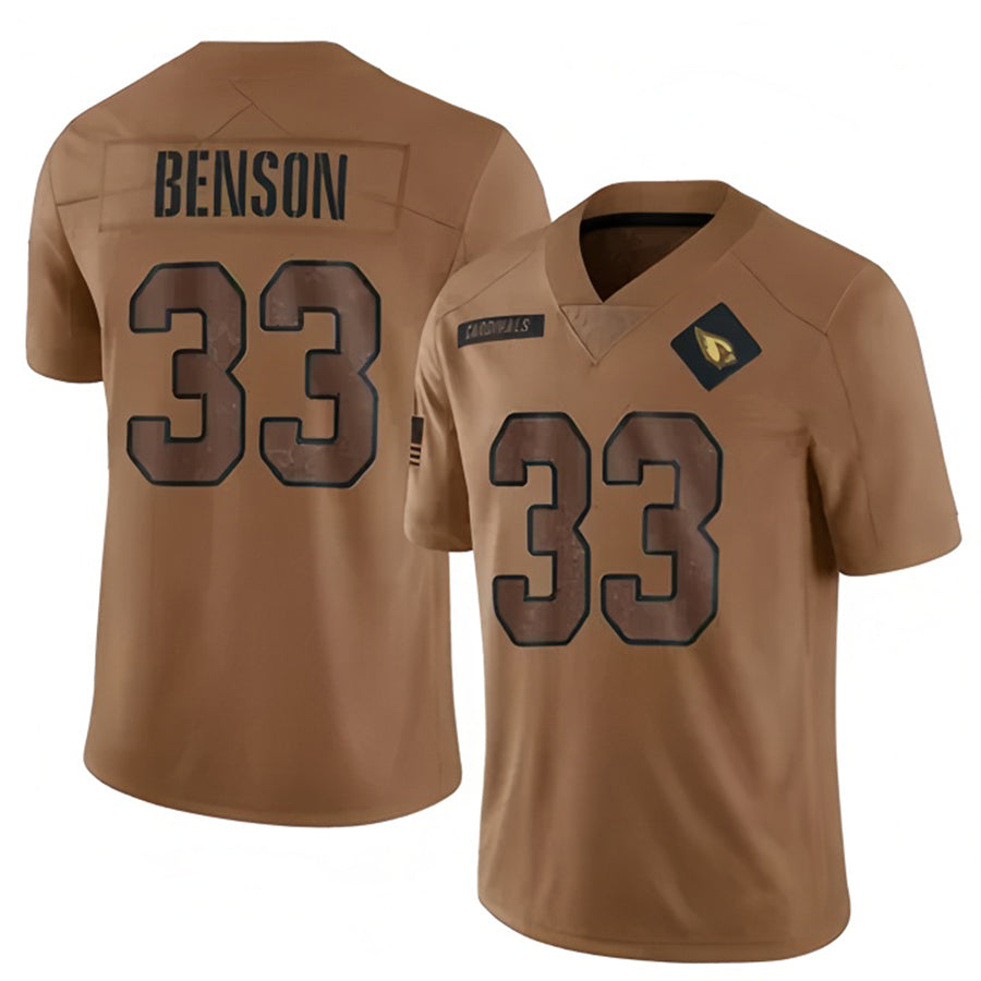 Seanshop A.Cardinals #33 Trey Benson Player Brown Salute To Service Limited Stitched Jerseys