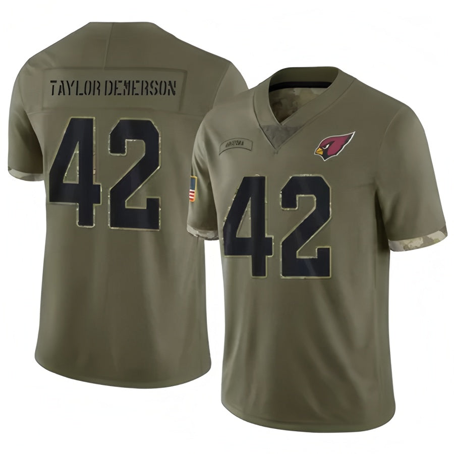 Seanshop A.Cardinals #42 Dadrion Taylor-Demerson Player Olive Salute To Service Stitched Jerseys