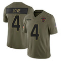 Seanshop A.Cardinals #4 Jeremiyah Love Player Olive Salute To Service Limited Game Stitched Jerseys