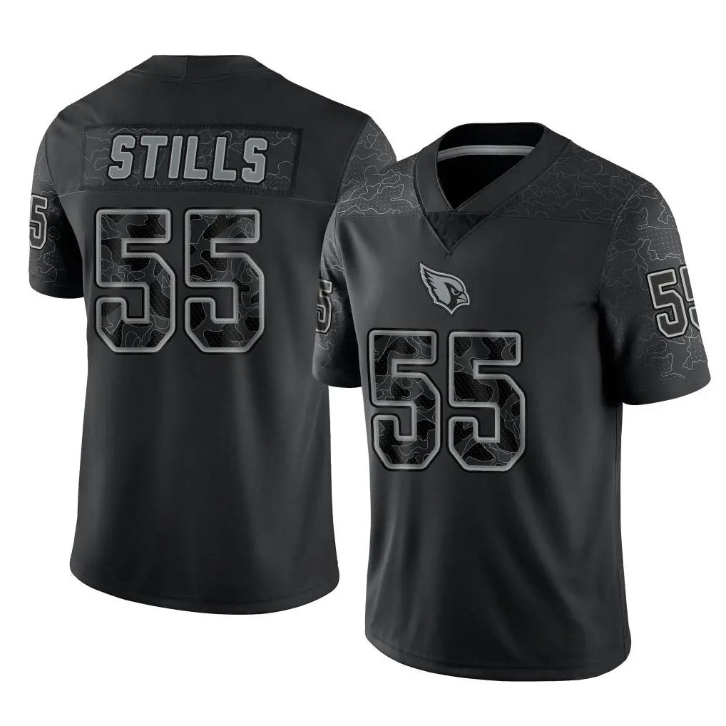 Seanshop A.Cardinals #55 Dante Stills Player Black RFLCTV Limited Home Game Stitched Jerseys