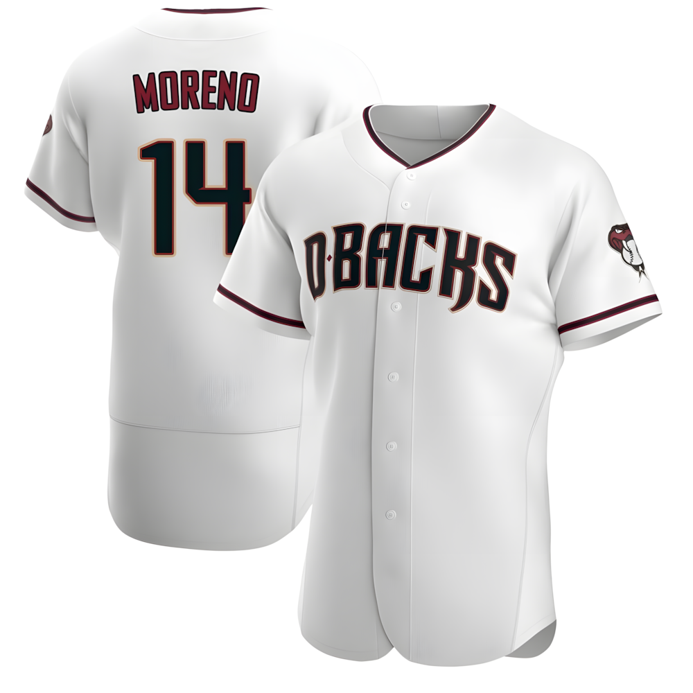 Seanshop A.Diamondbacks #14 Gabriel Moreno Player White Crimson Home Stitched Jerseys