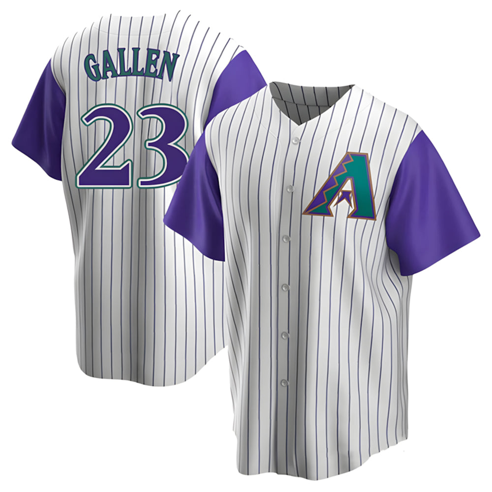 Seanshop A.Diamondbacks #23 Zac Gallen Player White-Purple Replica Stitched Jerseys