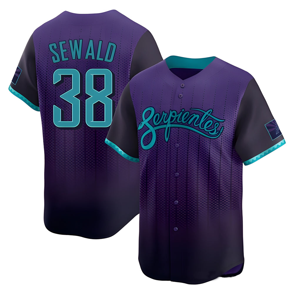 Seanshop A.Diamondbacks #38 Paul Sewald Player Purple Limited 2025 City Connect Stitched Jersey