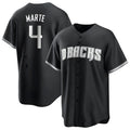 Seanshop A.Diamondbacks #4 Ketel Marte Player Black Pointed collar Replica Game Stitched Jerseys