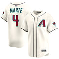Seanshop A.Diamondbacks #4 Ketel Marte Player Cream Limited Stitched Jerseys