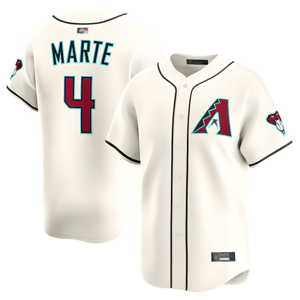 Seanshop A.Diamondbacks #4 Ketel Marte Player Cream Limited Stitched Jerseys