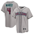 Seanshop A.Diamondbacks #4 Ketel Marte Player Gray Home Game Stitched Jerseys