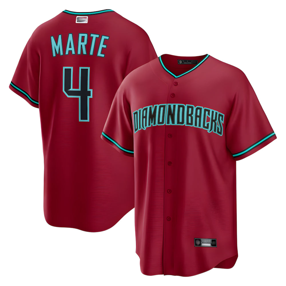 Seanshop A.Diamondbacks #4 Ketel Marte Player Red Home Replica Stitched Jerseys