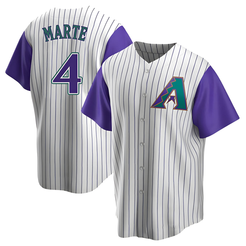 Seanshop A.Diamondbacks #4 Ketel Marte Player White-Purple Limited Stitched Jerseys