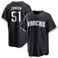 Seanshop A.Diamondbacks #51 Randy Johnson Player Black White Replica Alternate Stitched Jerseys