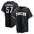 Seanshop A.Diamondbacks #57 Eduardo Rodriguez Player Black White Replica Alternate Stitched Jersey