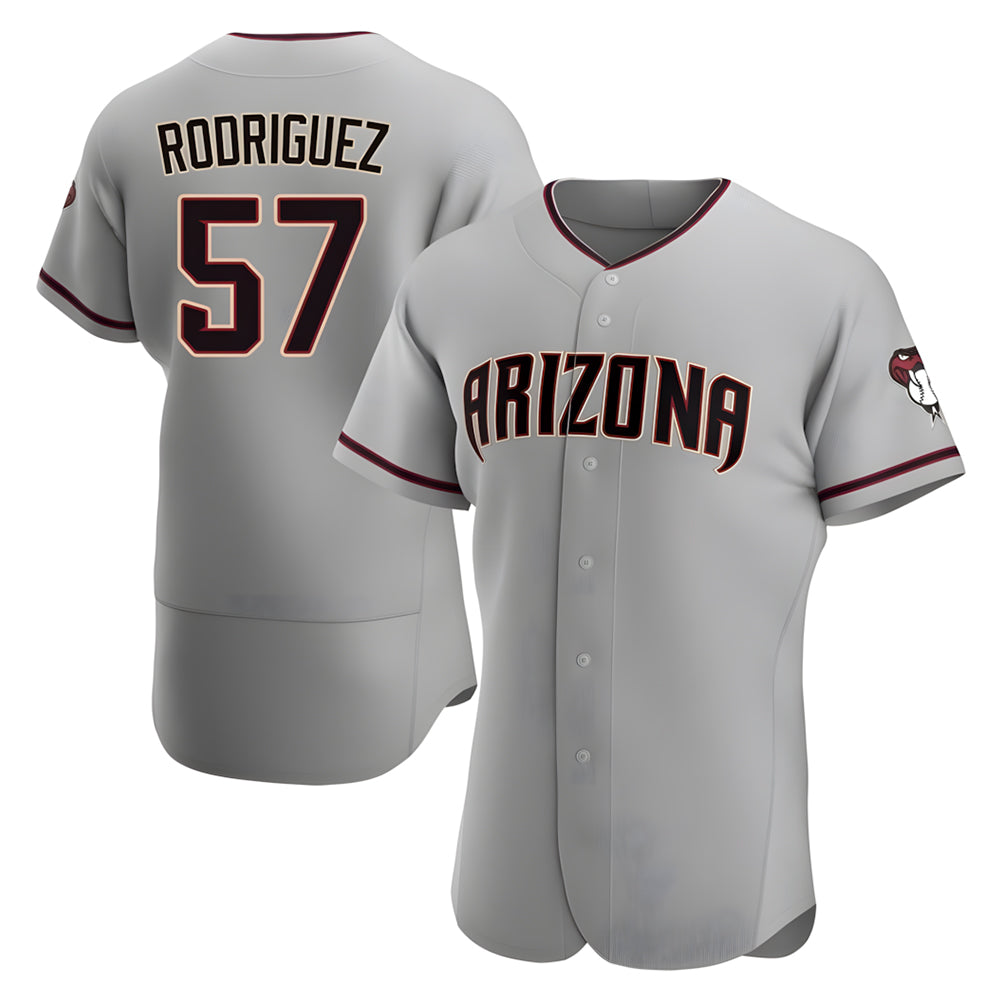 Seanshop A.Diamondbacks #57 Eduardo Rodriguez Player Gray Road Stitched Jersey
