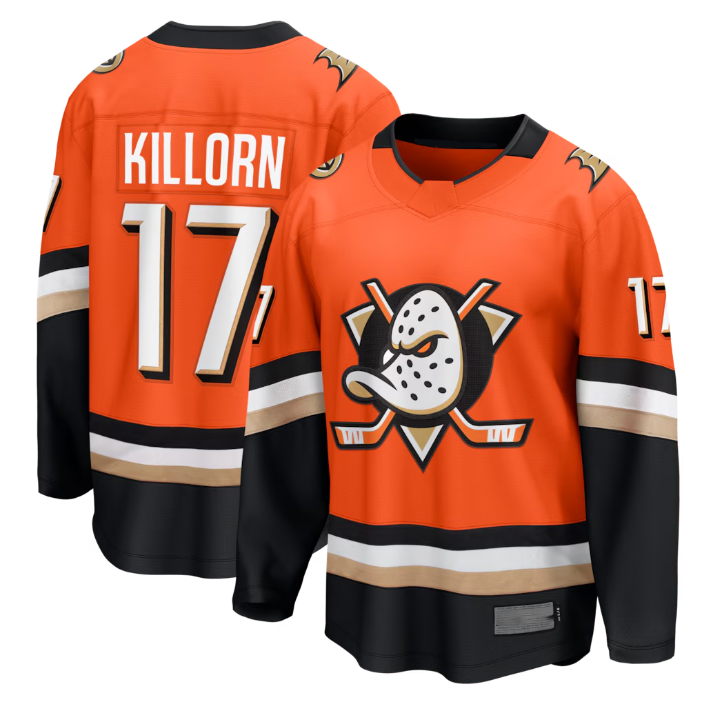 Seanshop A.Ducks #17 Alex Killorn Orange Home Breakaway Jerseys
