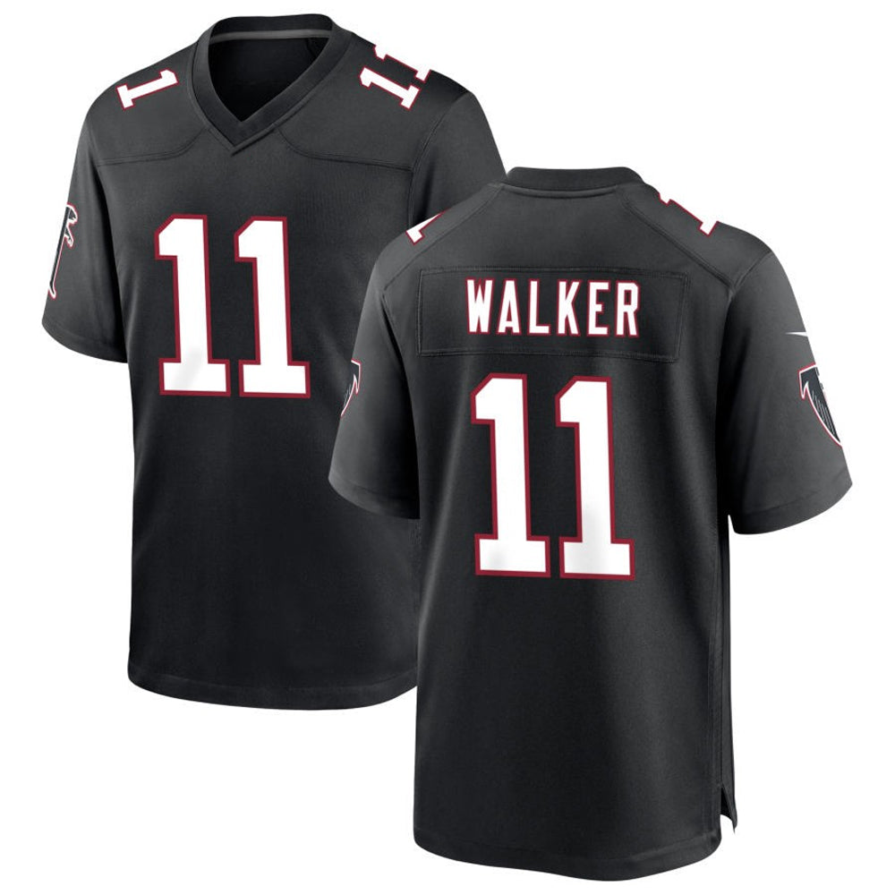 Seanshop A.Falcons #11 Jalon Walker Player Black Throwback Game Stitched Jerseys