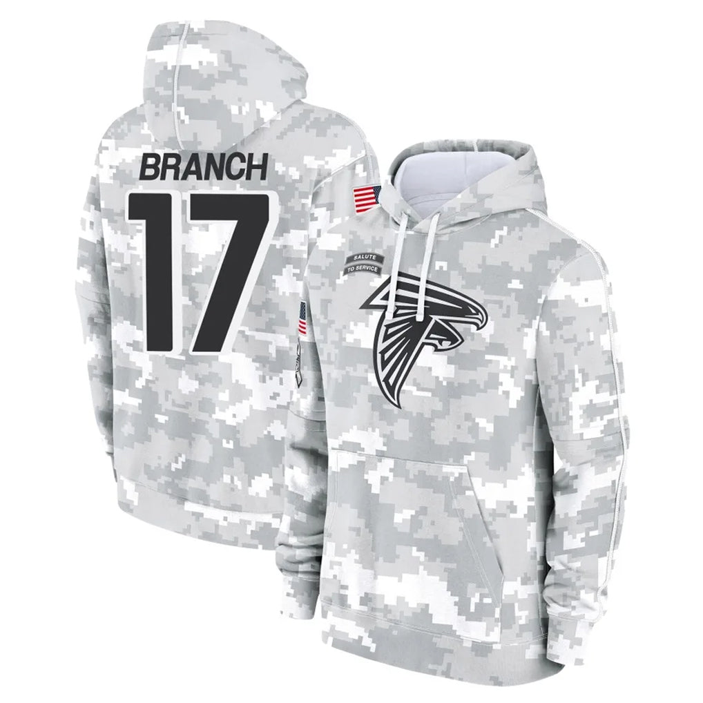 Seanshop A.Falcons #17 Zachariah Branch Player Arctic Camo Salute to Service Limited Hoodie Stitched Jerseys