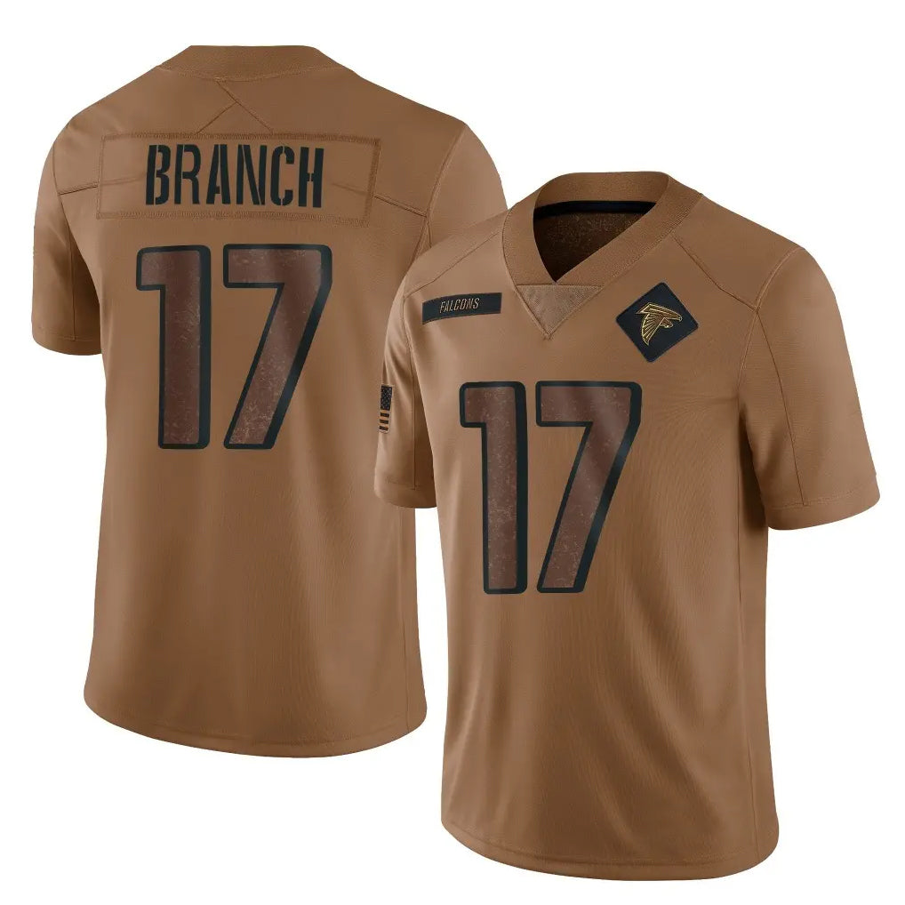 Seanshop A.Falcons #17 Zachariah Branch Player Brown Salute To Service Limited Stitched Jerseys