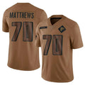 Seanshop A.Falcons #70 Jake Matthews Player Brown Salute To Service Limited Stitched Jerseys