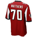 Seanshop A.Falcons #70 Jake Matthews Player Red Game Stitched Jerseys