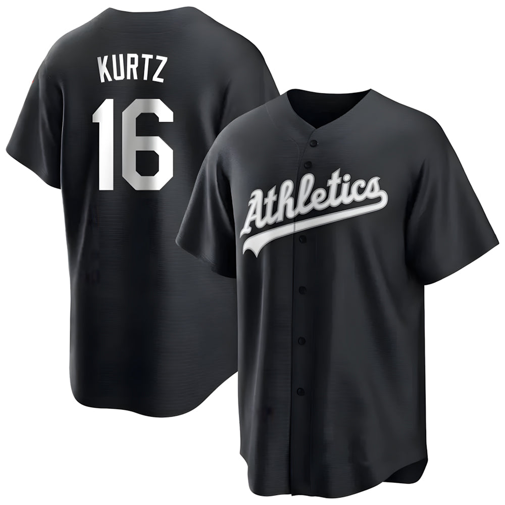 Seanshop Athletics #16 Nick Kurtz Player Black Game Stitched Jerseys