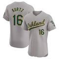 Seanshop Athletics #16 Nick Kurtz Player Gray Elite Road Stitched Jerseys