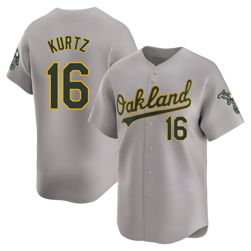 Seanshop Athletics #16 Nick Kurtz Player Grey Home Limited Stitched Jerseys